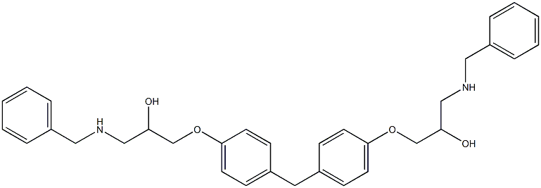 1-Benzylamino-3-{4-[4-(3-benzylamino-2-hydroxy-propoxy)-benzyl]-phenoxy}-propan-2-ol Structure