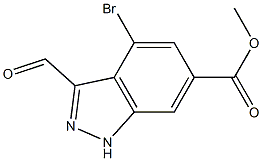 4-BROMO-6-METHOXYCARBONYLINDAZOLE-3-CARBOXYALDEHYDE 구조식 이미지