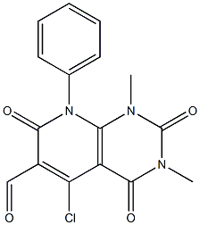 5-chloro-1,3-dimethyl-2,4,7-trioxo-8-phenyl-1,2,3,4,7,8-hexahydropyrido[2,3-d]pyrimidine-6-carbaldehyde Structure