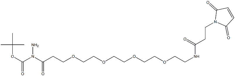 1-Maleinimido-3-oxo-7,10,13,16-tetraoxa-4-azanonadecan-19-oyl-(N-t-butyloxycarbonyl)hydrazid Structure