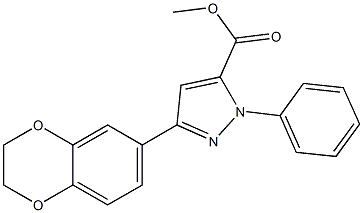 methyl 3-(2,3-dihydrobenzo[b][1,4]dioxin-6-yl)-1-phenyl-1H-pyrazole-5-carboxylate Structure