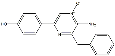 2-Amino-3-benzyl-5-(4'-hydroxyphenyl)-pyrazine-1-oxide Structure