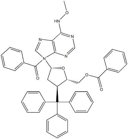 N4-Benzoyl-5'-O-benzoyl-3'-N-monomethoxytrityl-2',3'-dideoxyadenosine Structure