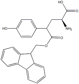 Fmoc-(S)-2-amino-4-(4-hydroxyphenyl)butanoic acid 구조식 이미지