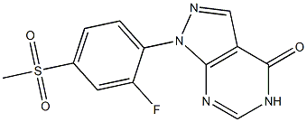 1-[2-FLUORO-4-(METHYLSULFONYL)PHENYL]-1,5-DIHYDRO-4H-PYRAZOLO[3,4-D]PYRIMIDIN-4-ONE 구조식 이미지