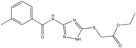 ethyl 2-({3-[(3-methylbenzoyl)amino]-1H-1,2,4-triazol-5-yl}sulfanyl)acetate 구조식 이미지