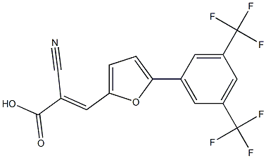 2-cyano-3-{5-[3,5-di(trifluoromethyl)phenyl]-2-furyl}acrylic acid Structure