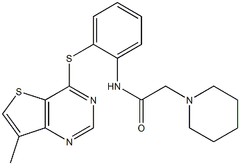 N1-{2-[(7-methylthieno[3,2-d]pyrimidin-4-yl)thio]phenyl}-2-piperidinoacetamide Structure