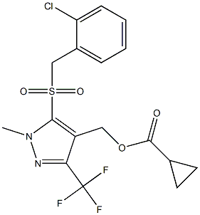 [5-[(2-chlorobenzyl)sulfonyl]-1-methyl-3-(trifluoromethyl)-1H-pyrazol-4-yl]methyl cyclopropanecarboxylate 구조식 이미지