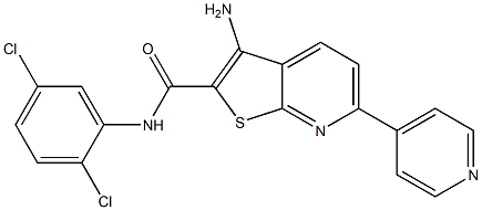 3-amino-N-(2,5-dichlorophenyl)-6-(4-pyridinyl)thieno[2,3-b]pyridine-2-carboxamide Structure