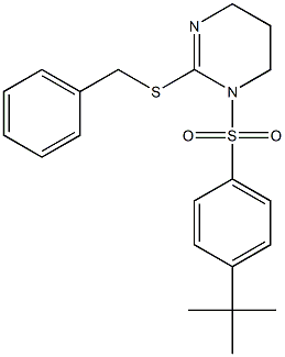 2-(benzylsulfanyl)-1-{[4-(tert-butyl)phenyl]sulfonyl}-1,4,5,6-tetrahydropyrimidine Structure