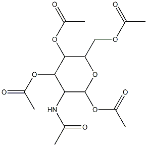 3-(acetylamino)-2,5-di(acetyloxy)-6-[(acetyloxy)methyl]tetrahydro-2H-pyran-4-yl acetate 구조식 이미지