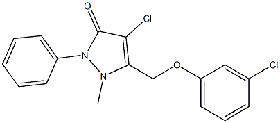 4-chloro-5-[(3-chlorophenoxy)methyl]-1-methyl-2-phenyl-1,2-dihydro-3H-pyrazol-3-one 구조식 이미지