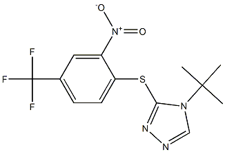 4-(tert-butyl)-3-{[2-nitro-4-(trifluoromethyl)phenyl]thio}-4H-1,2,4-triazole Structure