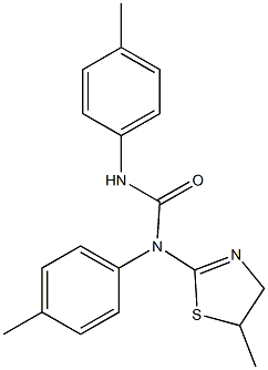 N-(5-methyl-4,5-dihydro-1,3-thiazol-2-yl)-N,N'-di(4-methylphenyl)urea 구조식 이미지