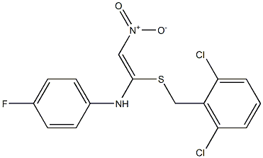 N1-{1-[(2,6-dichlorobenzyl)thio]-2-nitrovinyl}-4-fluoroaniline Structure