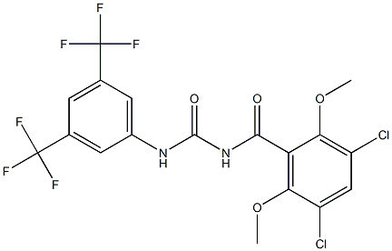 N-(3,5-dichloro-2,6-dimethoxybenzoyl)-N'-[3,5-di(trifluoromethyl)phenyl]urea 구조식 이미지