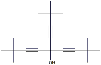 5-(3,3-dimethylbut-1-ynyl)-2,2,8,8-tetramethylnona-3,6-diyn-5-ol 구조식 이미지