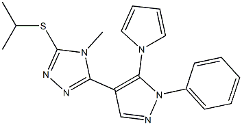 3-(isopropylsulfanyl)-4-methyl-5-[1-phenyl-5-(1H-pyrrol-1-yl)-1H-pyrazol-4-yl]-4H-1,2,4-triazole Structure