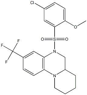 4-chloro-2-{[3-(trifluoromethyl)-6,6a,7,8,9,10-hexahydro-5H-pyrido[1,2-a]quinoxalin-5-yl]sulfonyl}phenyl methyl ether Structure