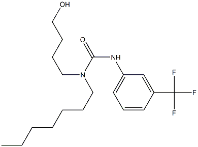 N-heptyl-N-(4-hydroxybutyl)-N'-[3-(trifluoromethyl)phenyl]urea 구조식 이미지