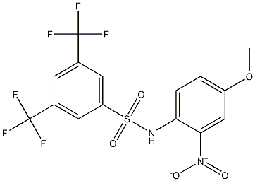 N1-(4-methoxy-2-nitrophenyl)-3,5-di(trifluoromethyl)benzene-1-sulfonamide Structure