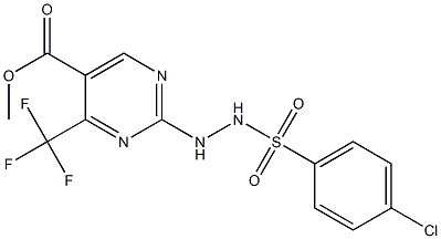 methyl 2-{2-[(4-chlorophenyl)sulfonyl]hydrazino}-4-(trifluoromethyl)pyrimidine-5-carboxylate Structure