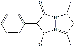 5,7-dimethyl-1-oxo-2-phenyl-1H,2H,3H,6H,7H-pyrazolo[1,2-a]pyrazol-4-ium-3-olate Structure