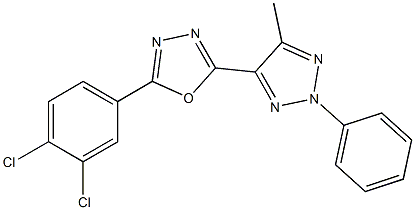 2-(3,4-dichlorophenyl)-5-(5-methyl-2-phenyl-2H-1,2,3-triazol-4-yl)-1,3,4-oxadiazole 구조식 이미지