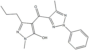 (5-hydroxy-1-methyl-3-propyl-1H-pyrazol-4-yl)(5-methyl-2-phenyl-2H-1,2,3-triazol-4-yl)methanone 구조식 이미지