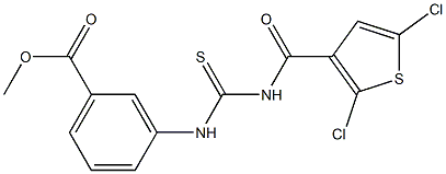 methyl 3-[({[(2,5-dichloro-3-thienyl)carbonyl]amino}carbothioyl)amino]benzoate 구조식 이미지