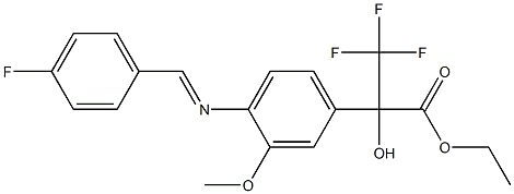 ethyl 3,3,3-trifluoro-2-{4-[(4-fluorobenzylidene)amino]-3-methoxyphenyl}-2-hydroxypropanoate 구조식 이미지