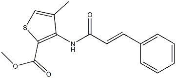 methyl 4-methyl-3-{[(E)-3-phenyl-2-propenoyl]amino}-2-thiophenecarboxylate 구조식 이미지