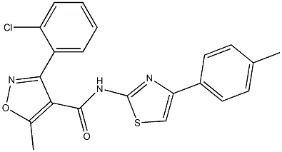 3-(2-chlorophenyl)-5-methyl-N-[4-(4-methylphenyl)-1,3-thiazol-2-yl]-4-isoxazolecarboxamide Structure