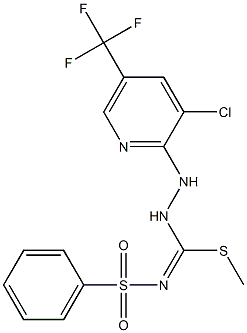 N-[{2-[3-chloro-5-(trifluoromethyl)-2-pyridinyl]hydrazino}(methylsulfanyl)methylene]benzenesulfonamide 구조식 이미지