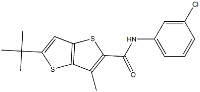 N2-(3-chlorophenyl)-5-(tert-butyl)-3-methylthieno[3,2-b]thiophene-2-carboxa mide Structure