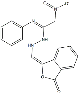 2-nitro-N'-{[3-oxo-2-benzofuran-1(3H)-yliden]methyl}-N''-phenylethanimidohydrazide 구조식 이미지