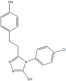 4-{2-[4-(4-chlorophenyl)-5-mercapto-4H-1,2,4-triazol-3-yl]ethyl}phenol 구조식 이미지