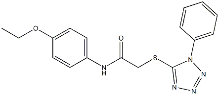 N-(4-ethoxyphenyl)-2-[(1-phenyl-1H-1,2,3,4-tetraazol-5-yl)sulfanyl]acetamide 구조식 이미지