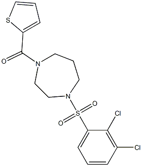 {4-[(2,3-dichlorophenyl)sulfonyl]-1,4-diazepan-1-yl}(2-thienyl)methanone 구조식 이미지