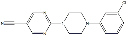 2-[4-(3-chlorophenyl)piperazino]-5-pyrimidinecarbonitrile Structure