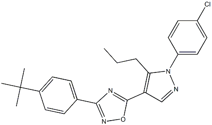 3-[4-(tert-butyl)phenyl]-5-[1-(4-chlorophenyl)-5-propyl-1H-pyrazol-4-yl]-1,2,4-oxadiazole Structure