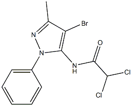 N-(4-bromo-3-methyl-1-phenyl-1H-pyrazol-5-yl)-2,2-dichloroacetamide 구조식 이미지