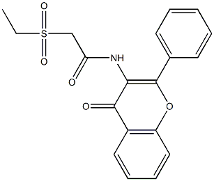 N1-(4-oxo-2-phenyl-4H-chromen-3-yl)-2-(ethylsulfonyl)acetamide 구조식 이미지