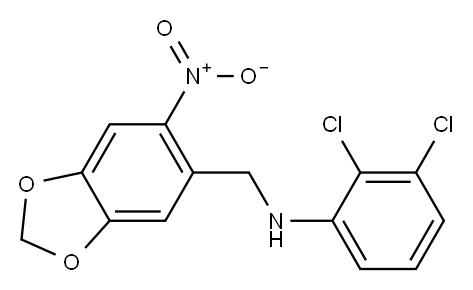 N-(2,3-dichlorophenyl)-N-[(6-nitro-1,3-benzodioxol-5-yl)methyl]amine Structure