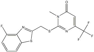 2-{[(4-fluoro-1,3-benzothiazol-2-yl)methyl]sulfanyl}-3-methyl-6-(trifluoromethyl)-4(3H)-pyrimidinone Structure