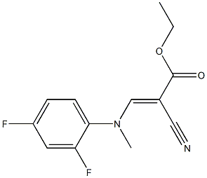 ethyl 2-cyano-3-[2,4-difluoro(methyl)anilino]acrylate Structure