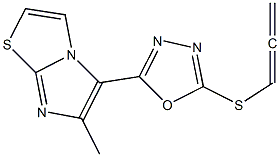 6-methyl-5-[5-(1,2-propadienylsulfanyl)-1,3,4-oxadiazol-2-yl]imidazo[2,1-b][1,3]thiazole Structure