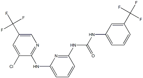 N-(6-{[3-chloro-5-(trifluoromethyl)-2-pyridinyl]amino}-2-pyridinyl)-N'-[3-(trifluoromethyl)phenyl]urea Structure