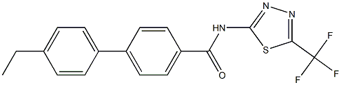 4'-ethyl-N-[5-(trifluoromethyl)-1,3,4-thiadiazol-2-yl][1,1'-biphenyl]-4-carboxamide 구조식 이미지